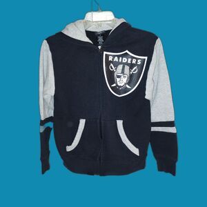 Youth NFL Raiders Size 14 Large LA Oakland Las Vegas Zip Up Hoodie